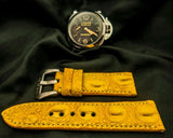 YELLOW CROCODILE HORNBACK LEATHER STRAP