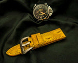 YELLOW CROCODILE HORNBACK LEATHER STRAP