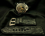 BLACK CROCODILE HORNBACK LEATHER STRAP - Lac Crado 