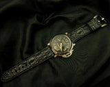 BLACK CROCODILE HORNBACK LEATHER STRAP - Lac Crado 