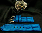 BLUE CROCODILE HORNBACK LEATHER STRAP