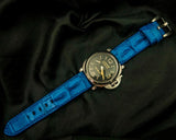 BLUE CROCODILE HORNBACK LEATHER STRAP