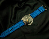 BLUE CROCODILE HORNBACK LEATHER STRAP