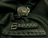 BLACK CROCODILE HORNBACK LEATHER STRAP - Lac Crado 