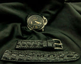 BLACK CROCODILE HORNBACK LEATHER STRAP - Lac Crado 