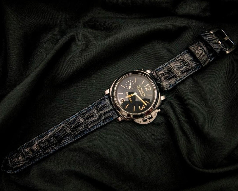 BLACK CROCODILE HORNBACK LEATHER STRAP - Lac Crado 