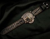 BLACK CROCODILE HORNBACK LEATHER STRAP - Lac Crado 