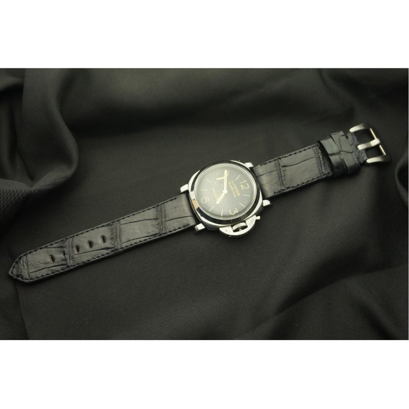 BLACK CROCODILE BELLY LEATHER STRAP - Lac Crado 