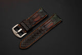 BLACK&BROWN PYTHON LEATHER STRAP