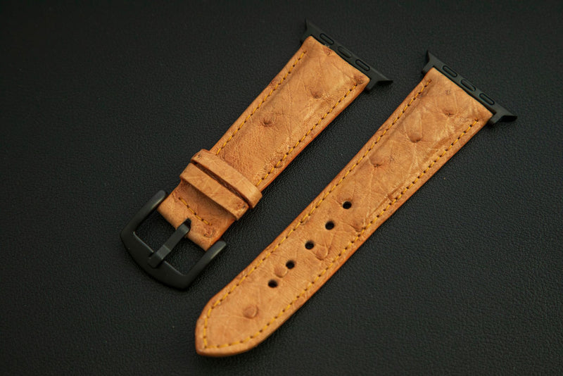 ORANGE OSTRICH LEATHER STRAP