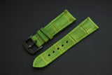 GREEN CROCODILE BELLY LEATHER STRAP