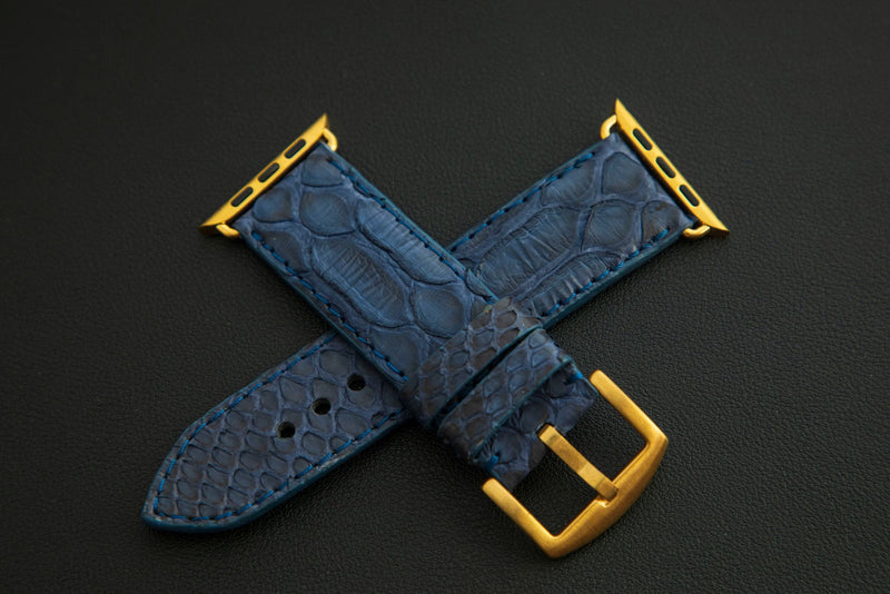 BLUE PYTHON LEATHER STRAP