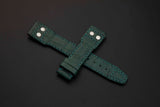 GREEN CROCODILE BELLY LEATHER STRAP