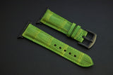 GREEN CROCODILE BELLY LEATHER STRAP