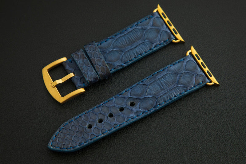 BLUE PYTHON LEATHER STRAP