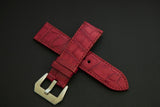 RED CROCODILE BELLY LEATHER STRAP