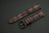 BROWN&BLACK CROCODILE BELLY LEATHER STRAP