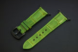 GREEN CROCODILE BELLY LEATHER STRAP