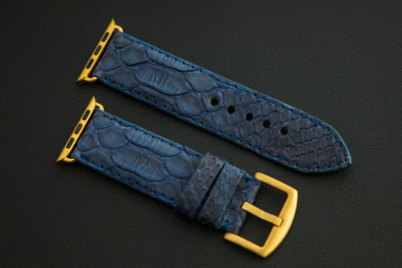 BLUE PYTHON LEATHER STRAP