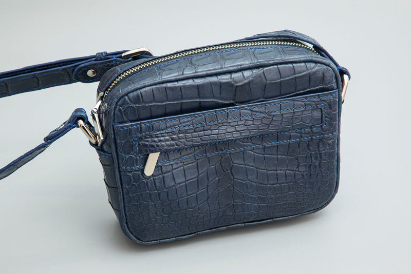 BLUE HANDMADE GENUINE CROCODILE BAG
