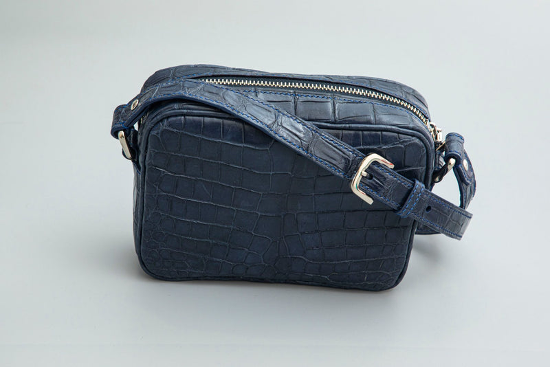 BLUE HANDMADE GENUINE CROCODILE BAG