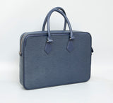 BLUE HANDMADE GENUINE CALF LAPTOP SLINGBAG