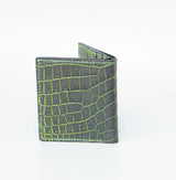 GREEN CROCODILE LEATHER WALLET