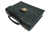 BLACK HANDMADE GENUINE CROCODILE LAPTOP BAG