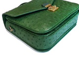 GREEN HANDMADE GENUINE OSTRICH BAG