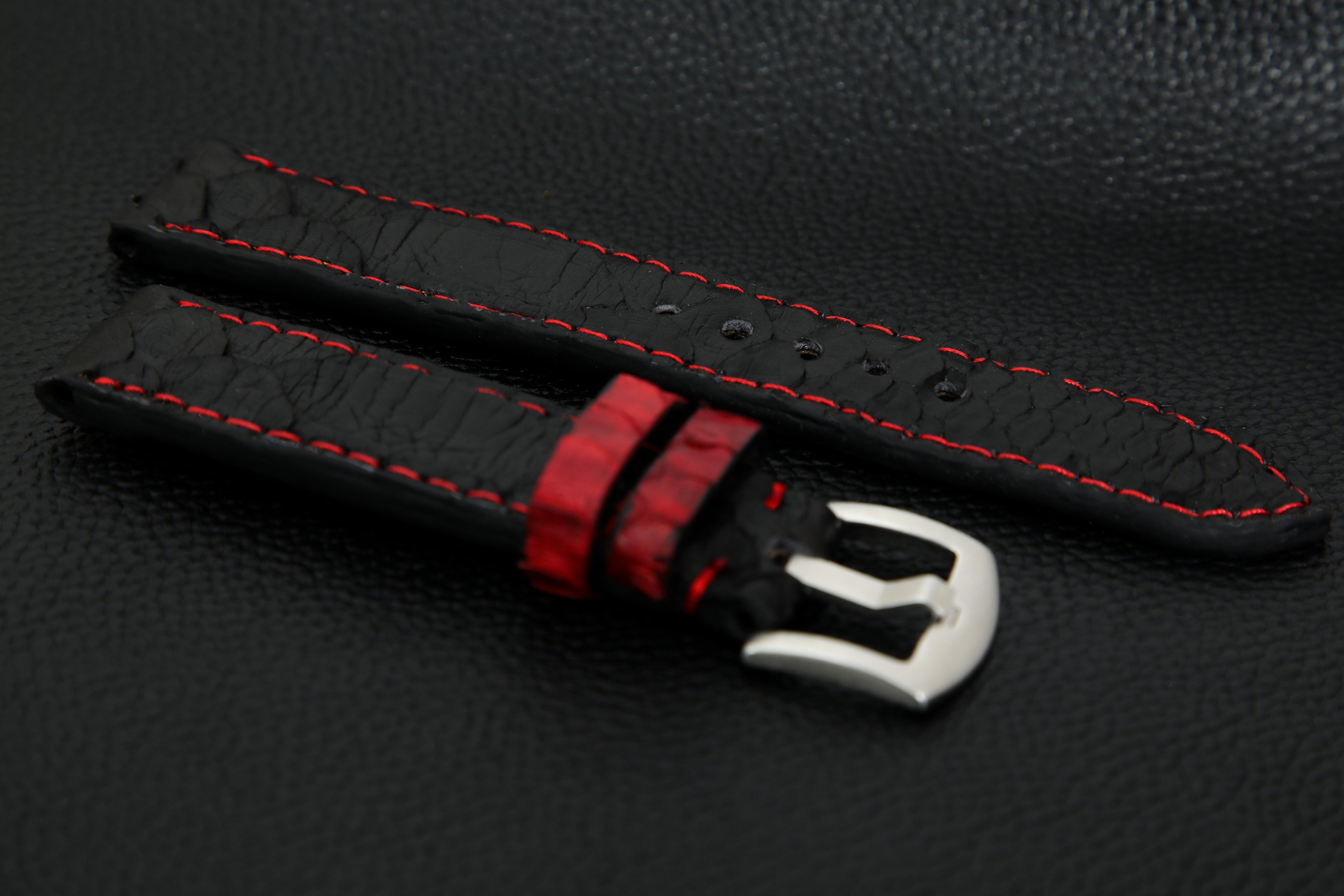 BLACK PYTHON LEATHER STRAP