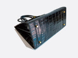 BLACK HANDMADE GENUINE CROCODILE HANDBAG