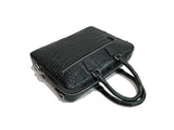 BLACK HANDMADE GENUINE CROCODILE LAPTOP BAG