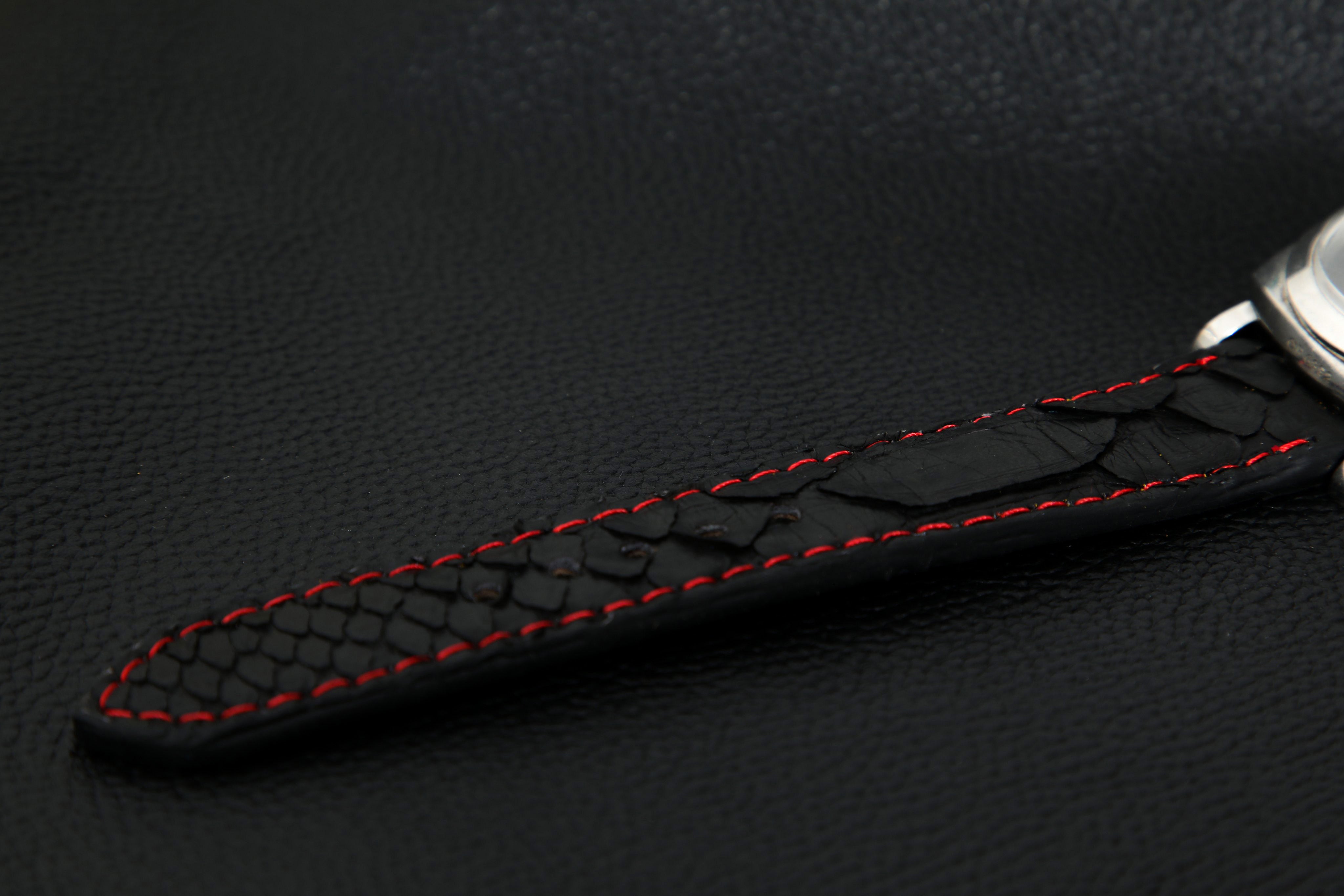 BLACK PYTHON LEATHER STRAP