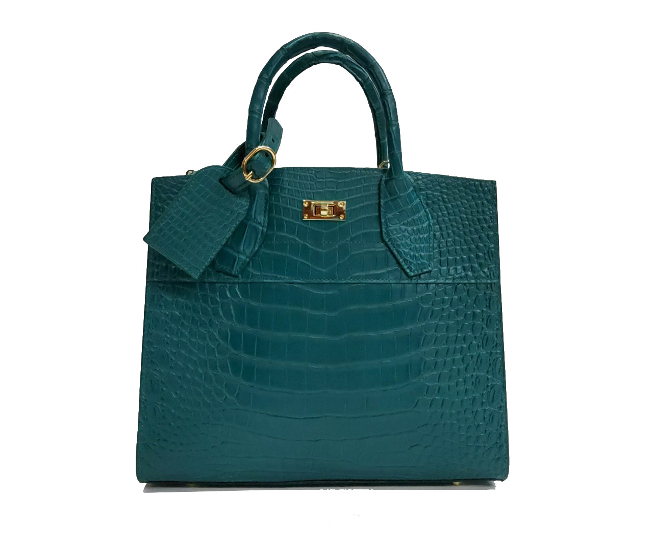 GREEN HANDMADE GENUINE CROCODILE BAG