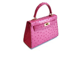 PINK HANDMADE GENUINE OSTRICH BAG