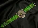 GREEN PYTHON LEATHER STRAP - Lac Crado 