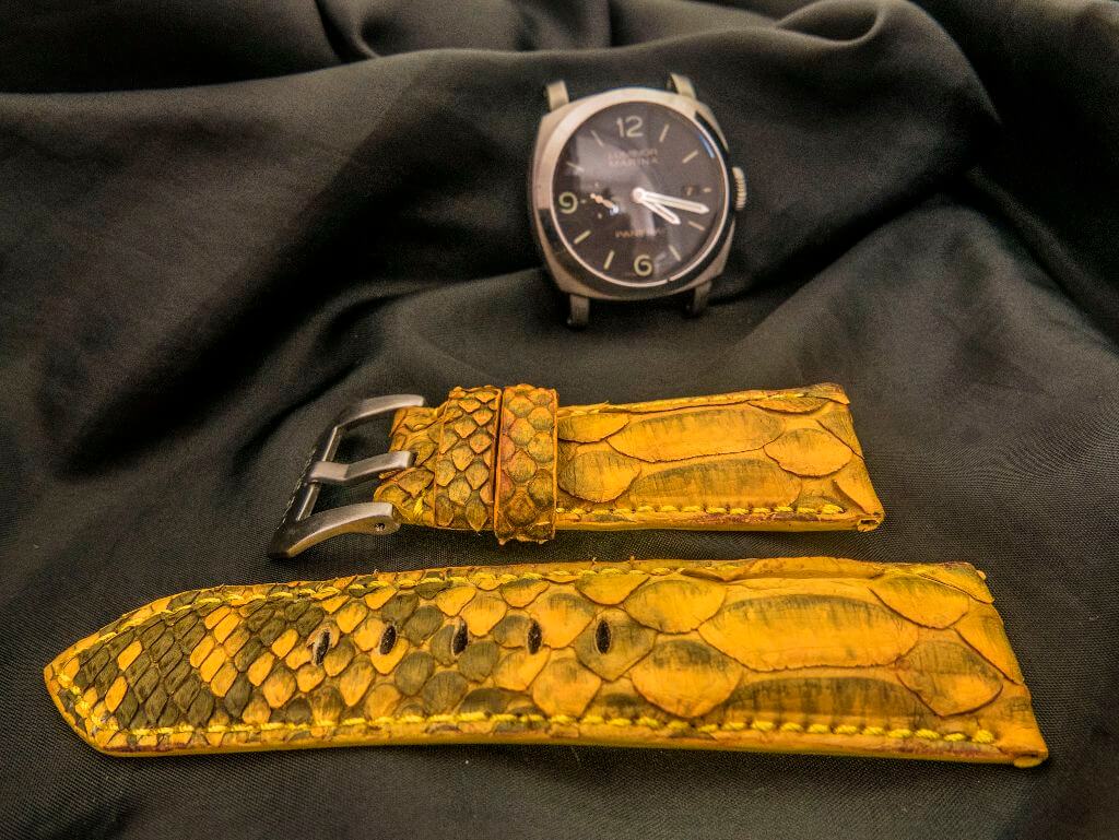YELLOW PYTHON LEATHER STRAP - Lac Crado 