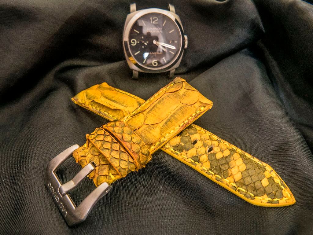 YELLOW PYTHON LEATHER STRAP - Lac Crado 