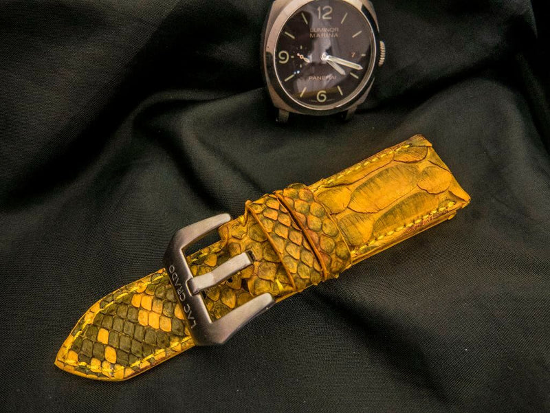 YELLOW PYTHON LEATHER STRAP - Lac Crado 