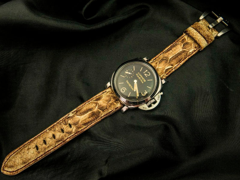 BEIGE PYTHON LEATHER STRAP - Lac Crado 