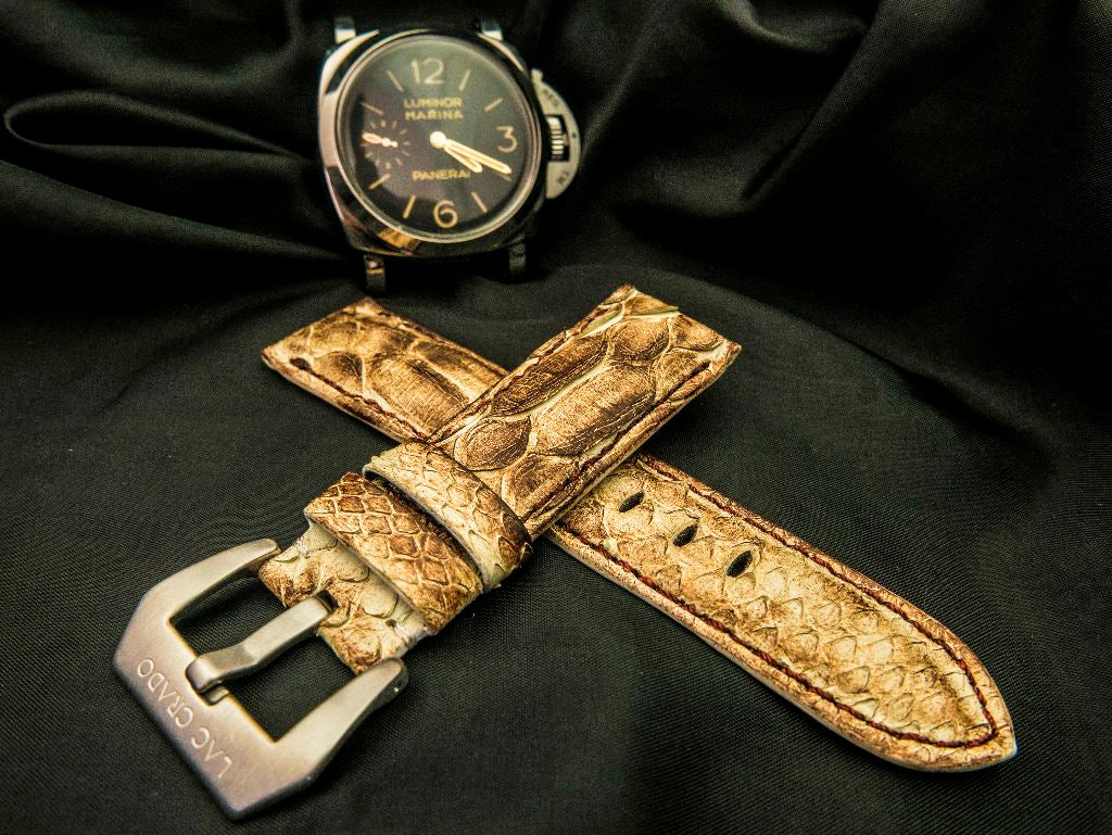 BEIGE PYTHON LEATHER STRAP