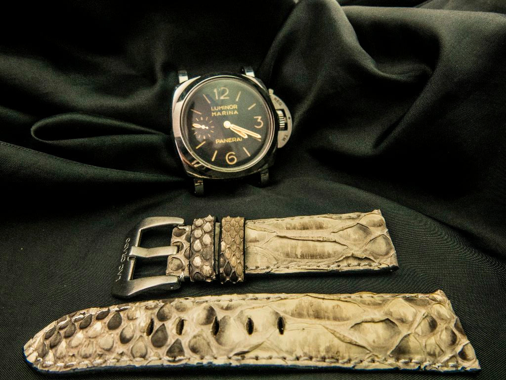 WHITE PYTHON LEATHER STRAP - Lac Crado 