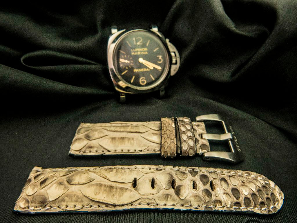 WHITE PYTHON LEATHER STRAP - Lac Crado 