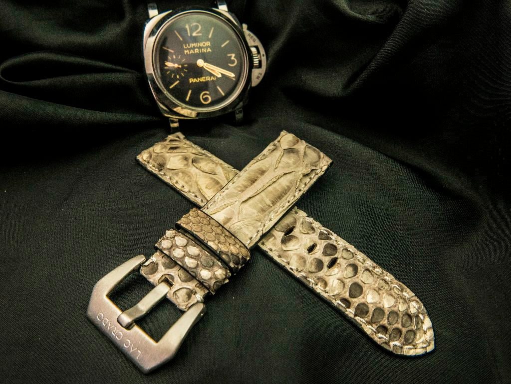 WHITE PYTHON LEATHER STRAP - Lac Crado 