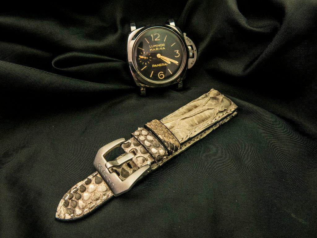 WHITE PYTHON LEATHER STRAP - Lac Crado 
