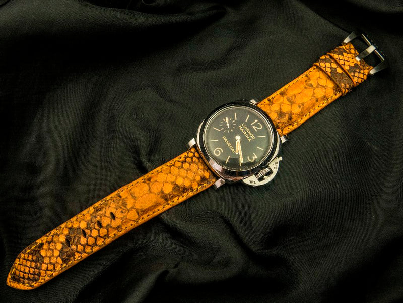 YELLOW PYTHON LEATHER STRAP - Lac Crado 