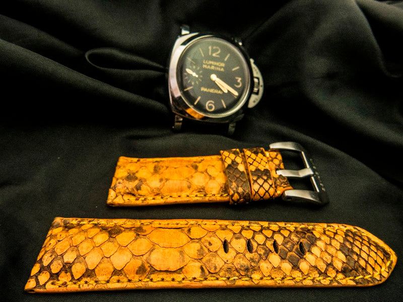 YELLOW PYTHON LEATHER STRAP - Lac Crado 