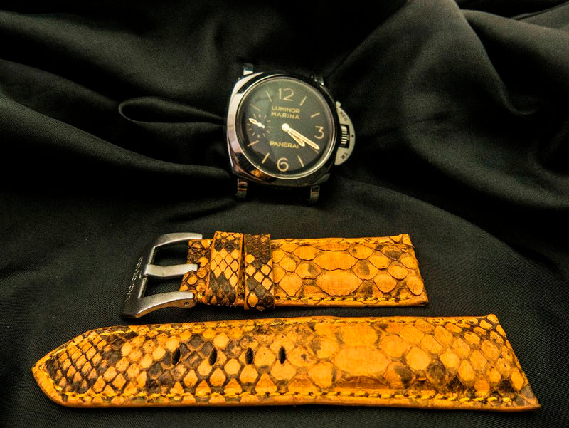 YELLOW PYTHON LEATHER STRAP - Lac Crado 