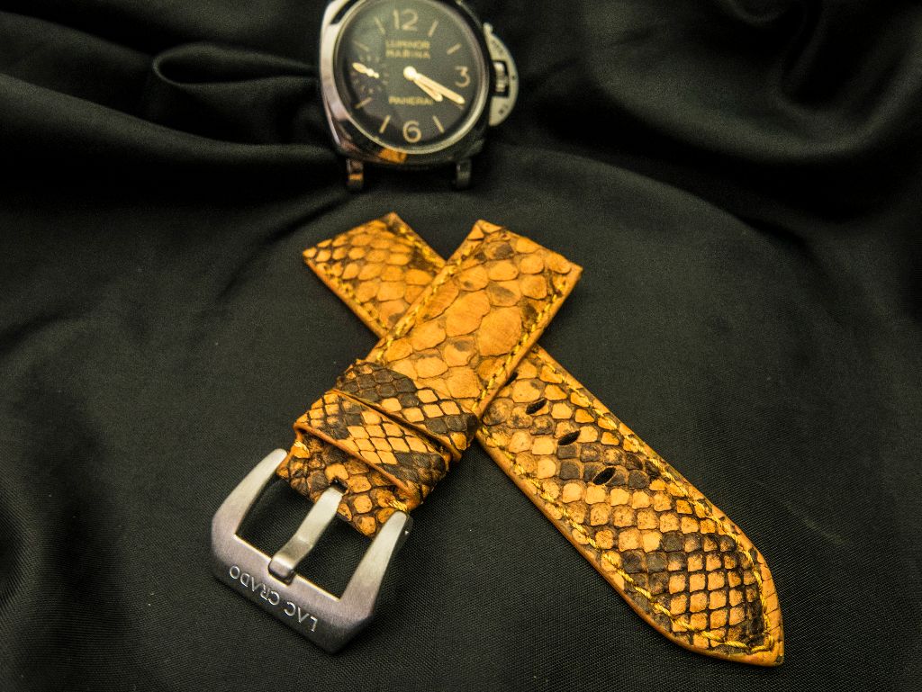 YELLOW PYTHON LEATHER STRAP - Lac Crado 