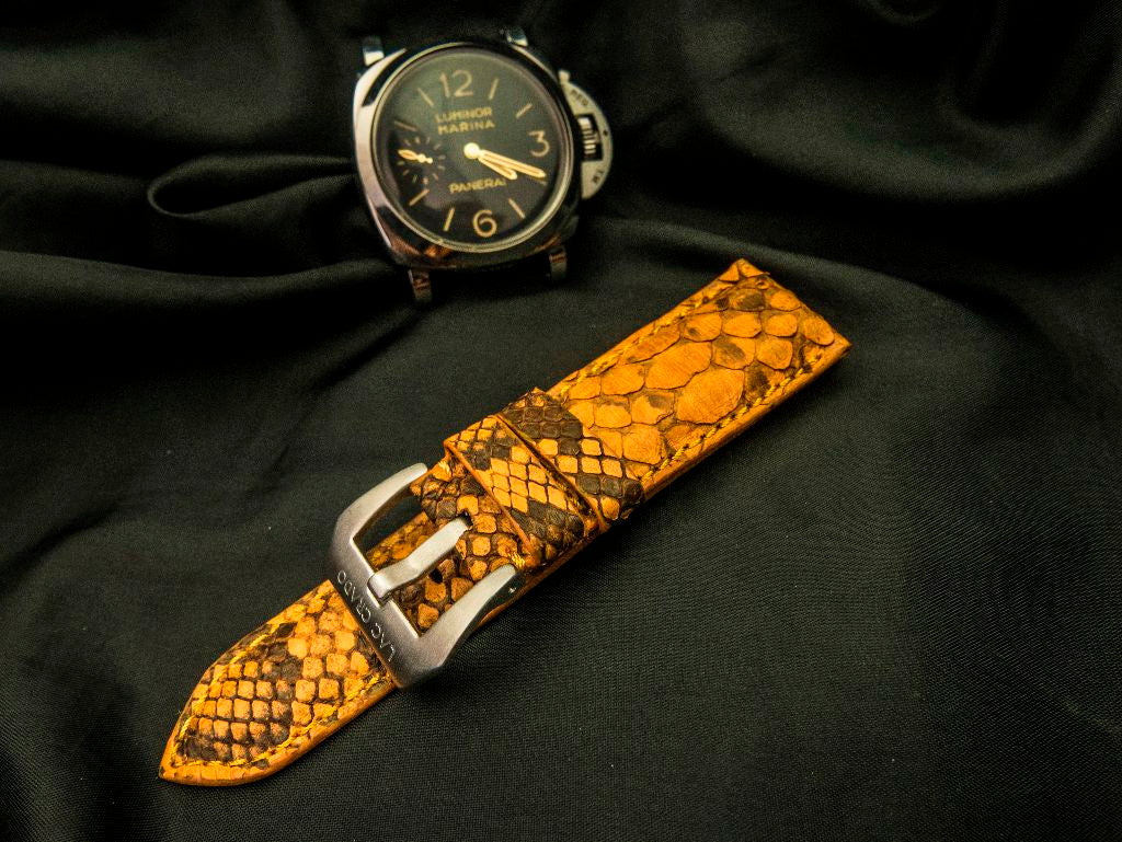YELLOW PYTHON LEATHER STRAP - Lac Crado 